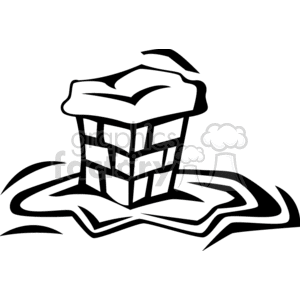 clipart - Black and White Chimney.