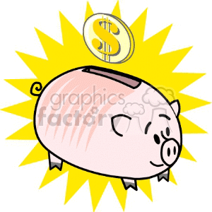   piggy bank banks pig pigs money save coin coins  Business031.gif Clip Art Business 