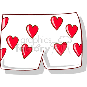 boxer shorts with hearts on them clipart.