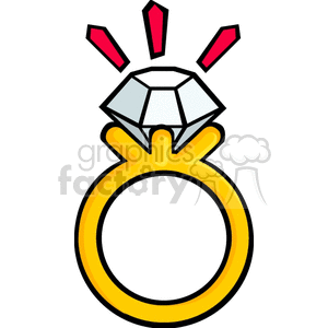 Cartoon diamond ring clipart. Commercial use image # 136847