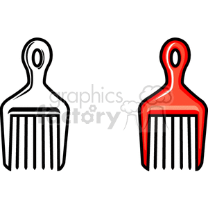   comb pik hair pick combs  PFM0136.gif Clip Art Clothing 