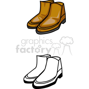 Two pairs of boots white and brown mens clipart. Commercial use image # 138172