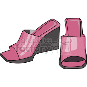 pink women's clogs clipart.