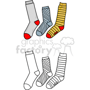 six socks clipart. Commercial use image # 138176