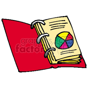 clipart - Cartoon binder with rainbow wheel .