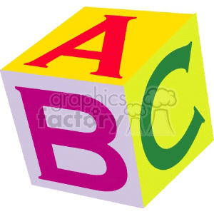 Cartoon alphabet wooden block clipart.