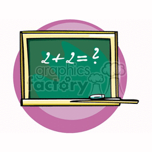 Chalkboard with 2 + 2 math on it clipart. Commercial use image # 138667