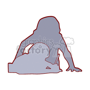 Silhouette of a student and teaching doing an assignment clipart. Commercial use image # 138797