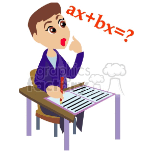 Child in math class clipart. Royalty-free image # 139513