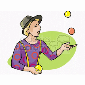   circusclowns juggling juggle ball balls Clip Art Entertainment 