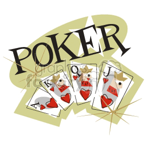 Texas Holdem poker cards clipart.