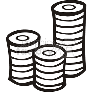 black and white stack of poker chips clipart. Royalty-free image # 140098
