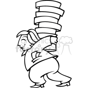 man carrying stack of  poker chips clipart. Royalty-free image # 140128