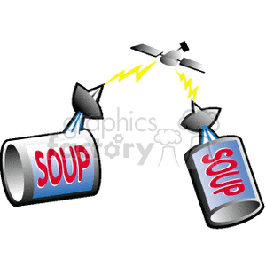 clipart - satellite soup cans.