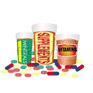   pill pills vitamin vitamins  VITAMINS01.gif Clip Art Food-Drink 