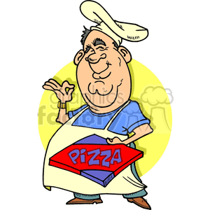 man holding a pizza box clipart. Commercial use image # 141603