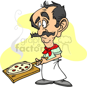 pizza baker cartoon clipart. Commercial use image # 141607