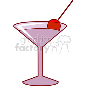 clipart - Martini glass with cherry.