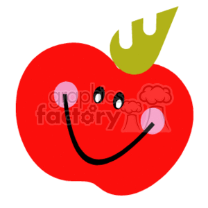   fruit food apple apples smile face  apples_0002.gif Clip Art Food-Drink Fruit 