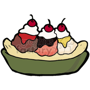   ice cream food dessert junkfood banana split  bananasplit.gif Clip Art Food-Drink Ice Cream 