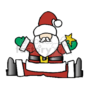 santa1_w_star clipart. Commercial use image # 144063