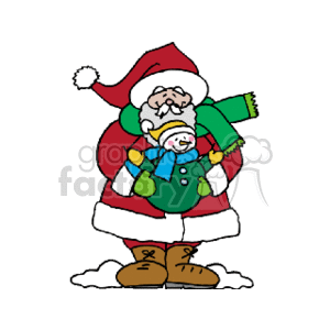 standing_santa_w_baby_snowman clipart. Royalty-free image # 144068