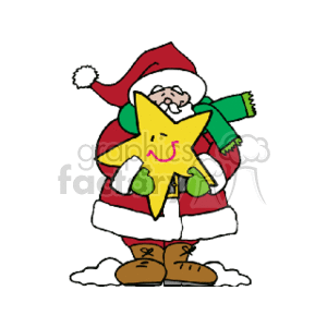   christmas xmas santa claus  standing_santa_w_starface.gif Clip Art Holidays Christmas Santas 