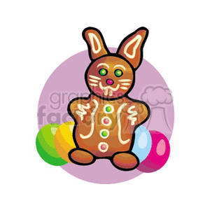 Easter bunny cookie with eggs clipart. Royalty-free image # 144317