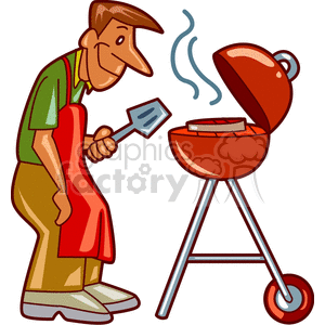 man grilling on Labor day clipart. Commercial use image # 144439