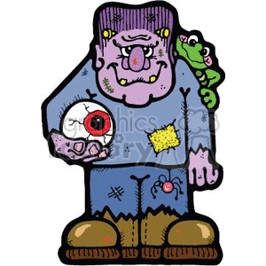 Halloween scary monsters monster Frankenstein eye frog creature   frankenstein003_PRc cartoon funny