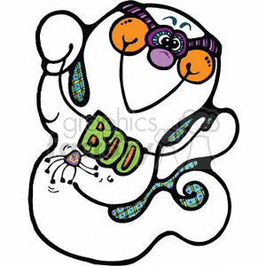 ghost holding a boo sign clipart. Commercial use image # 144890