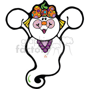 Girl ghost wearing makeup clipart.
