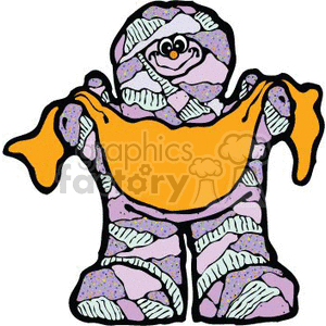 Funny mummy holding a big bag of candy clipart. Royalty-free image # 144928