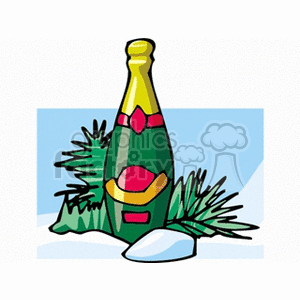   new year years party parties holidays bottle bottles champagne wine  newyear3.gif Clip Art Holidays New Years 
