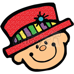 new years baby wearing a red hat clipart. Royalty-free image # 145244