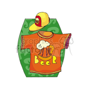A Beer Hat and Red T Shirt  clipart. Royalty-free image # 145289