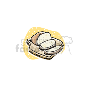 clipart - thanksgiving slices of bread on a cutting board.
