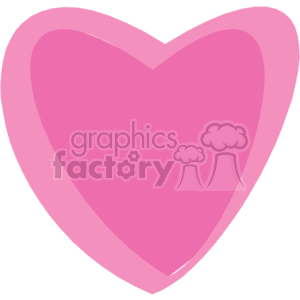 Valentines day pink heart outlined in lighter pink