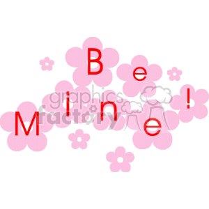 A Girly Flower Be Mine Sign clipart. Royalty-free image # 145903