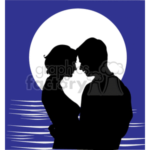   romance love lovers moon moonlight just married honeymoon wedding weddings Clip Art Holidays Weddings charming