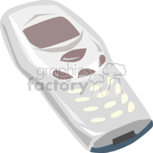 This clipart image features a cordless household telephone. The phone has a keypad, display screen area at the top, and appears to be a standard design for home use.