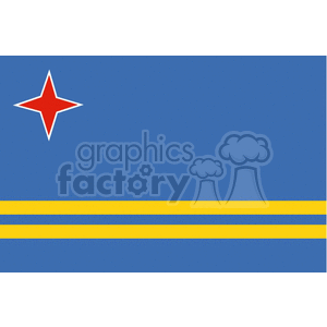 The Flag of Aruba clipart. Royalty-free image # 148577