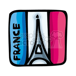 The Flag of France with Eiffel Tower clipart. Royalty-free image # 148593