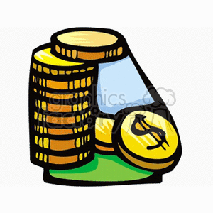 cartoon gold coins clipart. Commercial use image # 149753