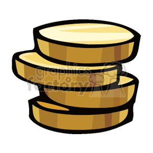 clipart - Stack of four gold coins.