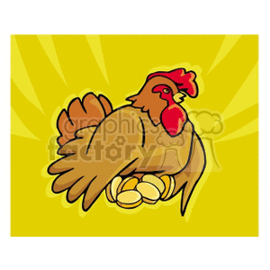 clipart - roosting gold coins.