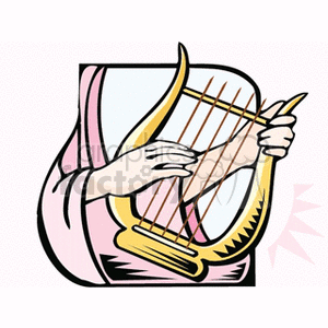   music instruments harp harps hand hands  barbiton.gif Clip Art Music Strings 