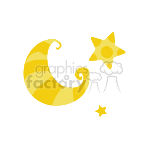 Night sky with moon and stars clipart.