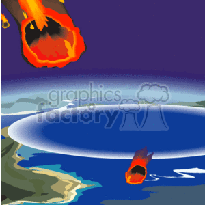   astroid astroids meteor meteors earth  ocean_asteroid_hit001.gif Clip Art Nature 