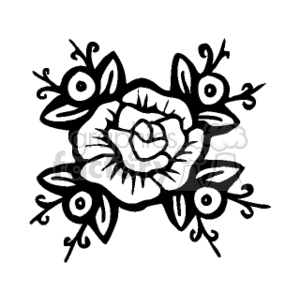  floral_bw4.gif Clip Art Nature Flowers 